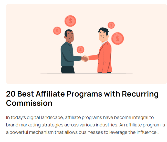 best affiliates programs with recurring commission