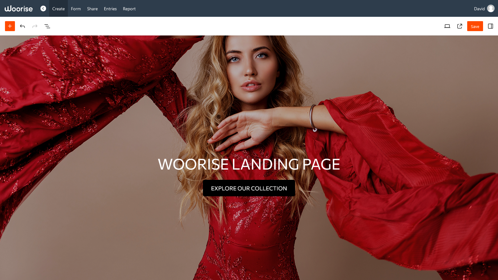 Woorise landing page builder