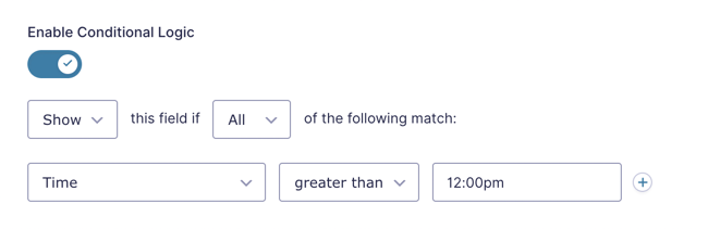 forms conditional logic static time