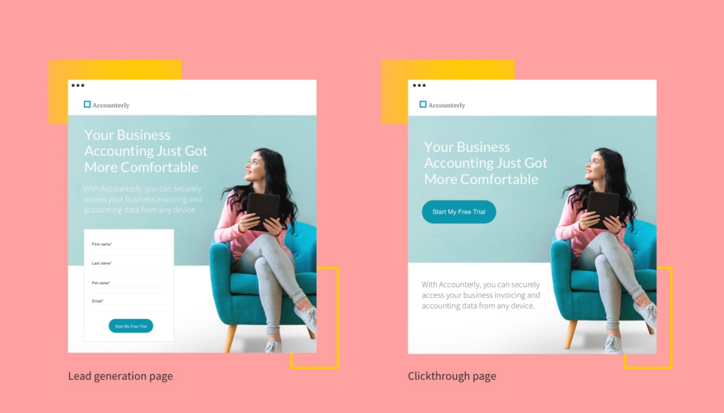 sign up pages comparison