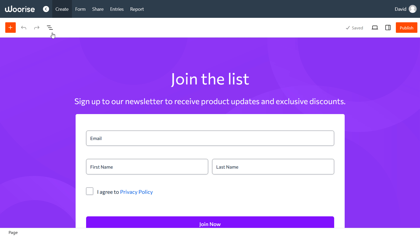 landing page block inserter