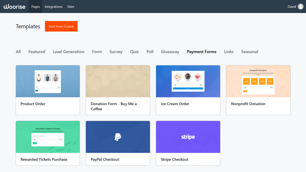 payment form templates