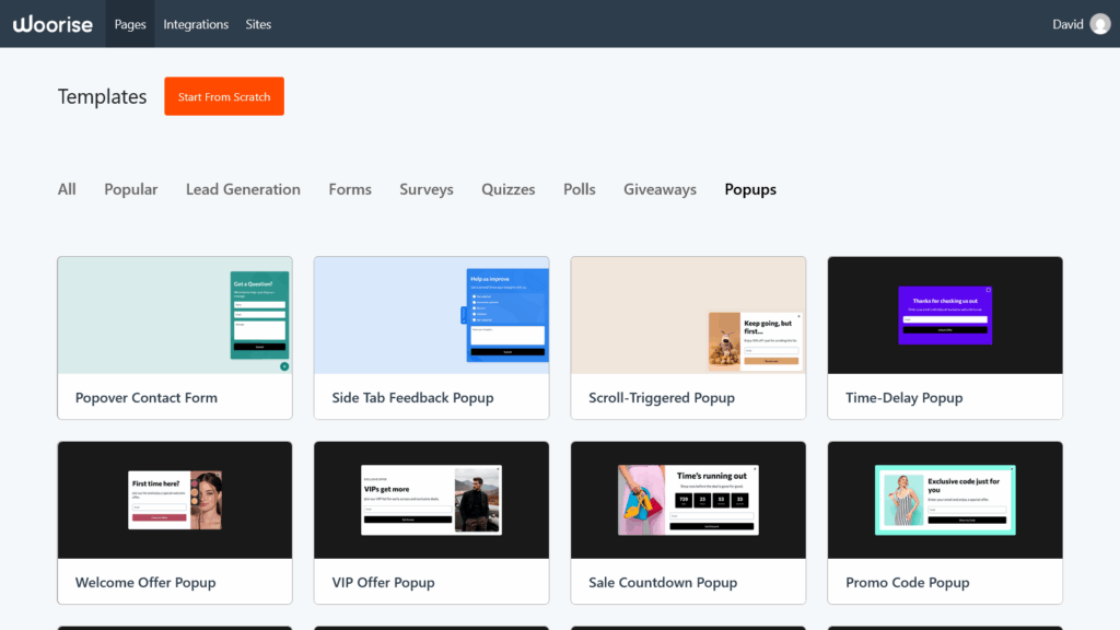 popup templates