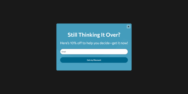 cart abandonment popup template