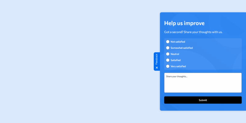 side tab feedback popup template