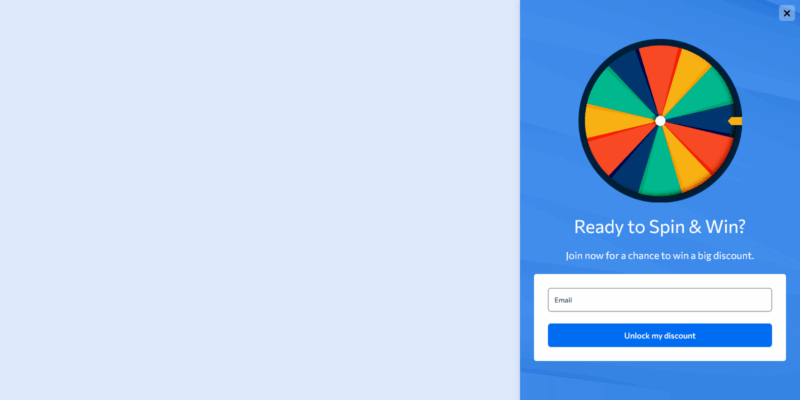 spin to win popup template