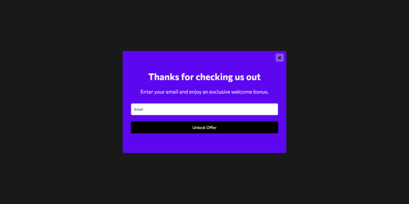 time delay popup template