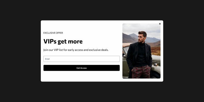 vip offer popup template