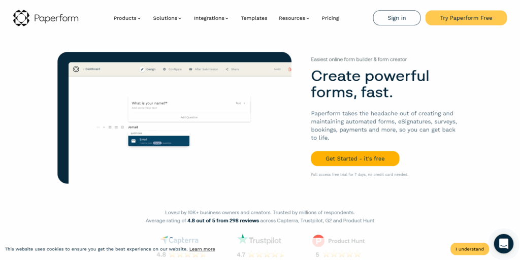 Paperform conversational forms