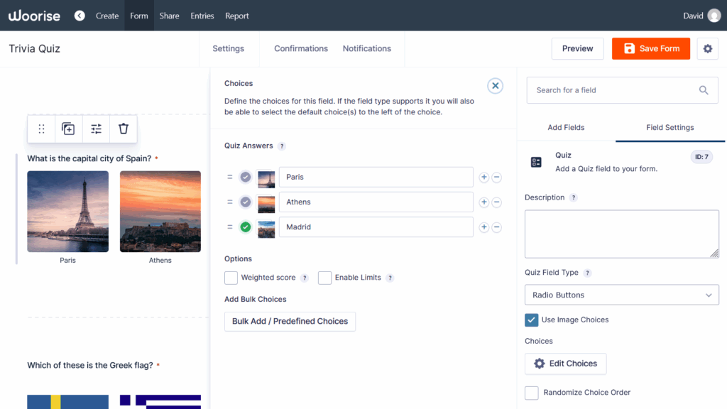use image choices option
