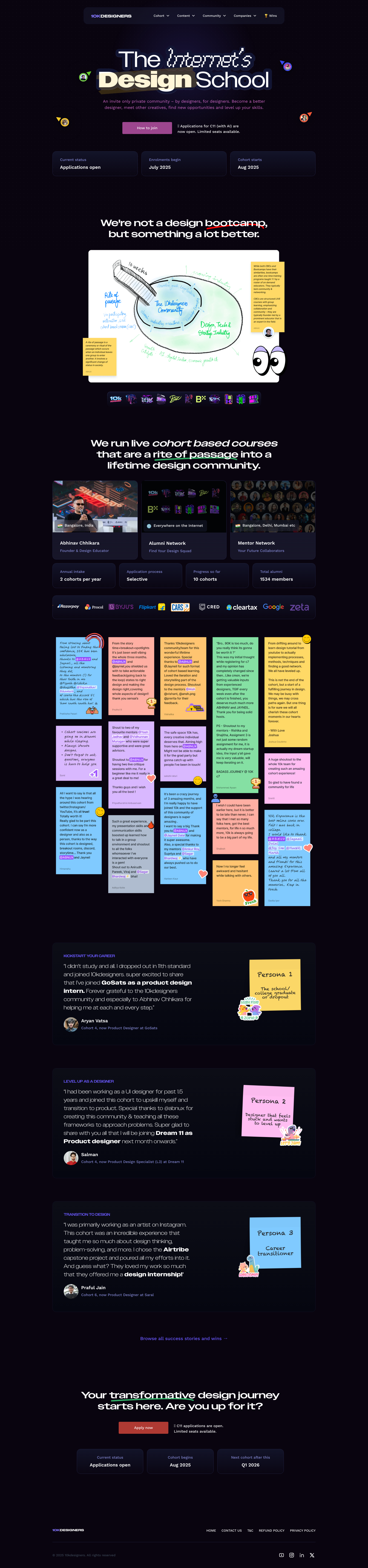 10k Designers Landing Page Example