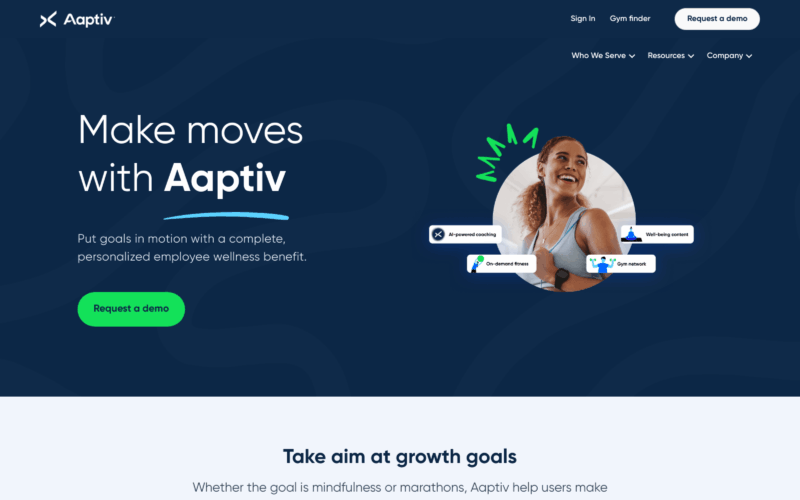 Aaptiv Landing Page Example