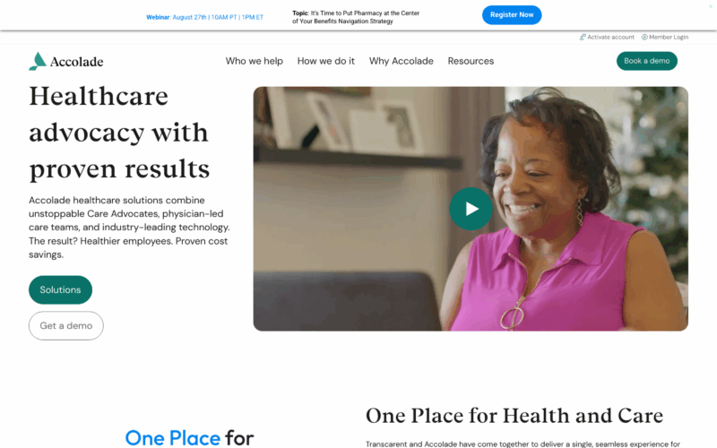 Accolade Landing Page Example