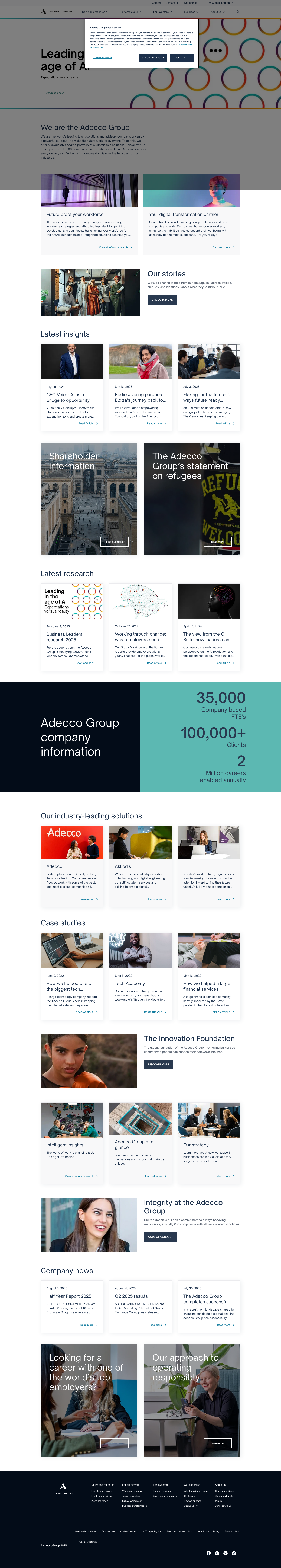 Adecco Group Landing Page Example