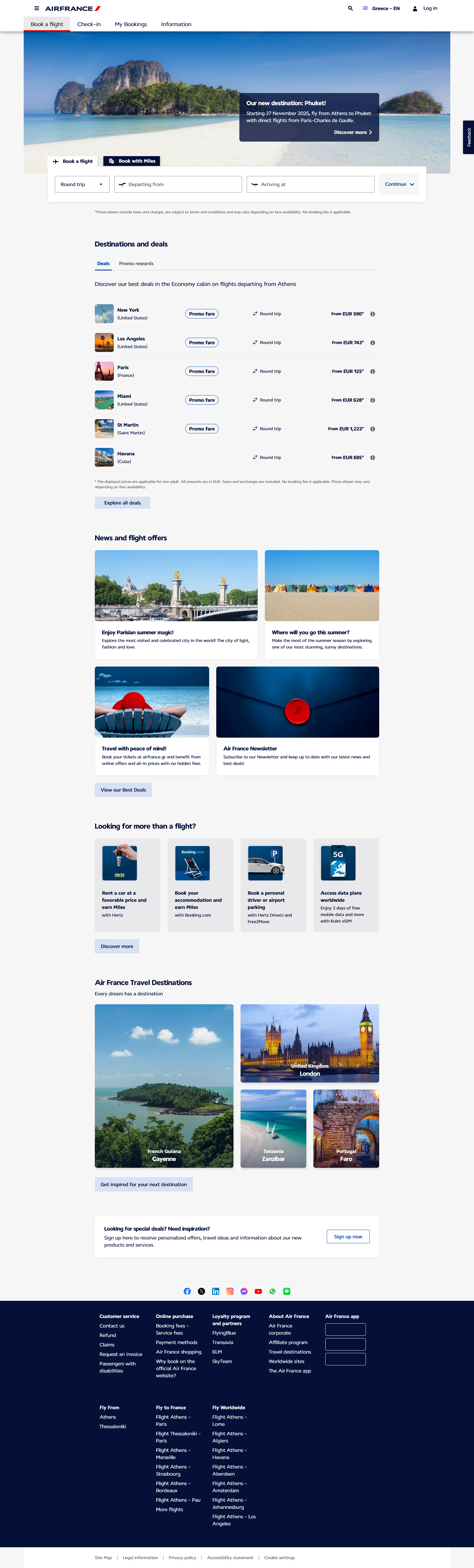 air france landing page example