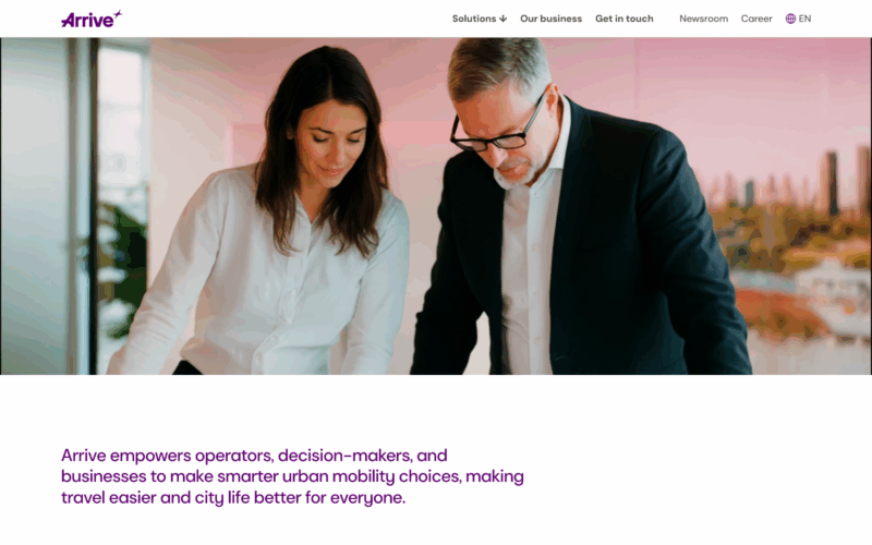 Arrive Landing Page Example