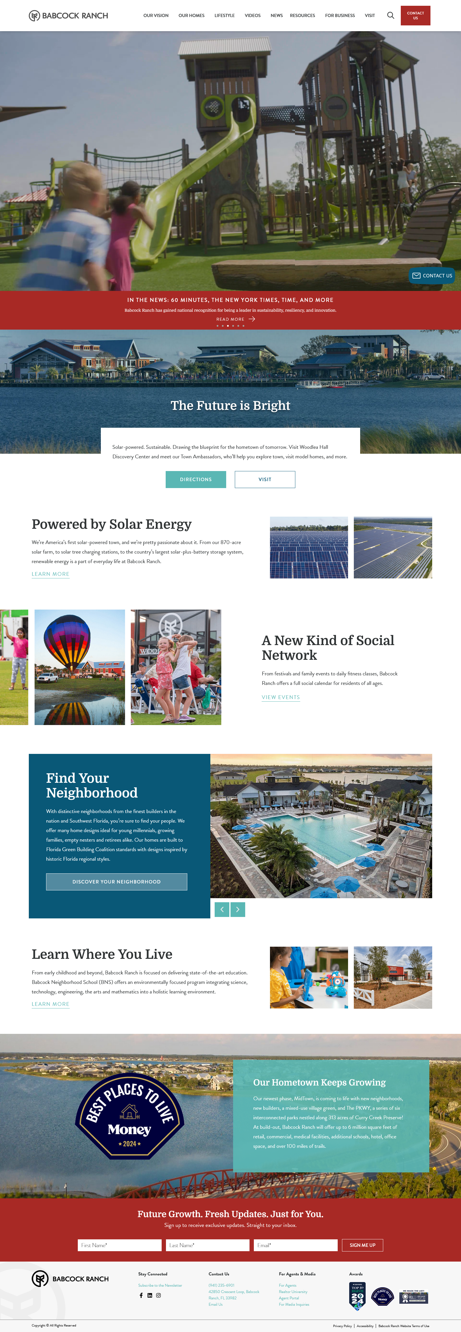 babcock ranch landing page example