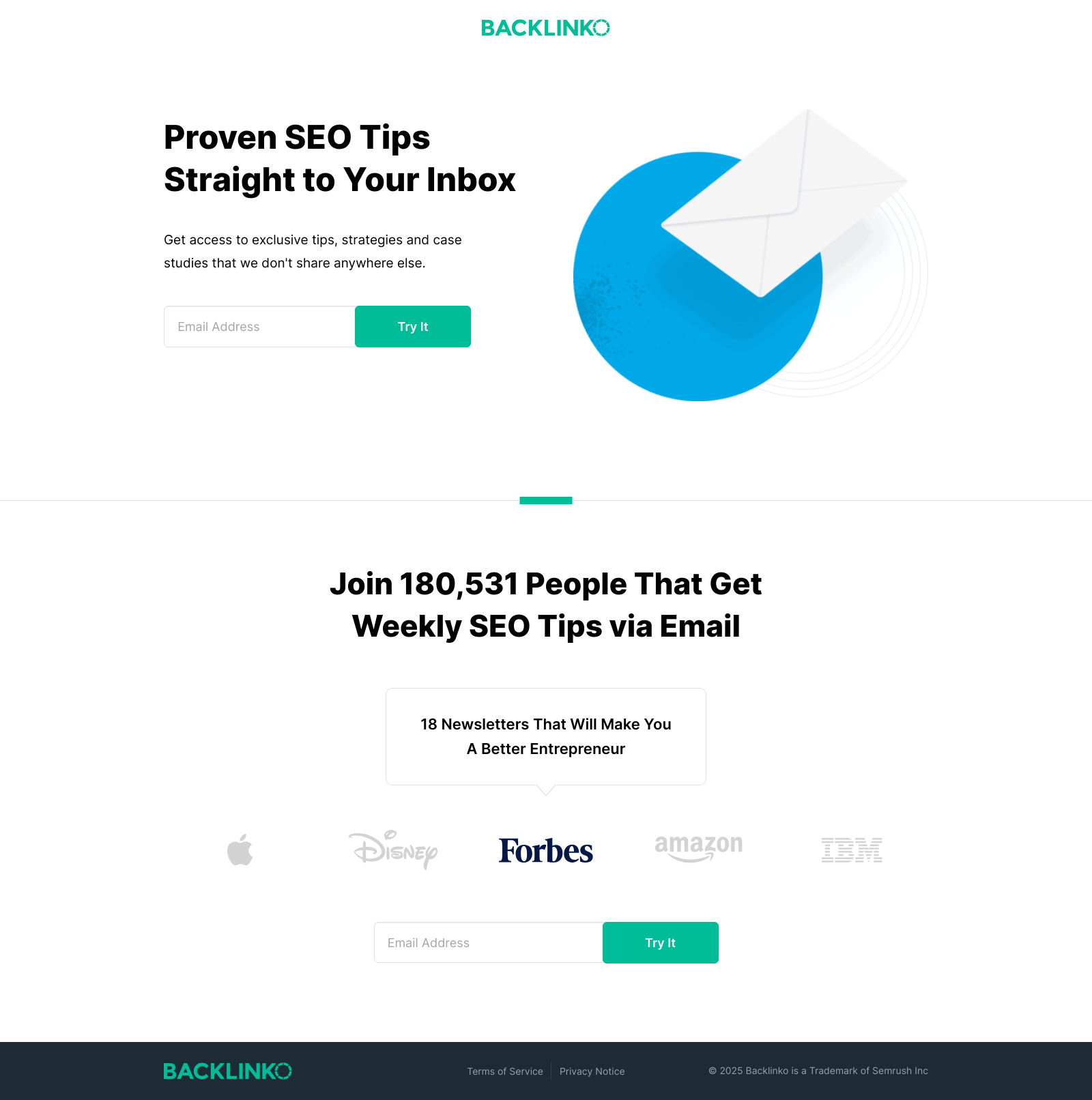 Backlinko Landing Page Example