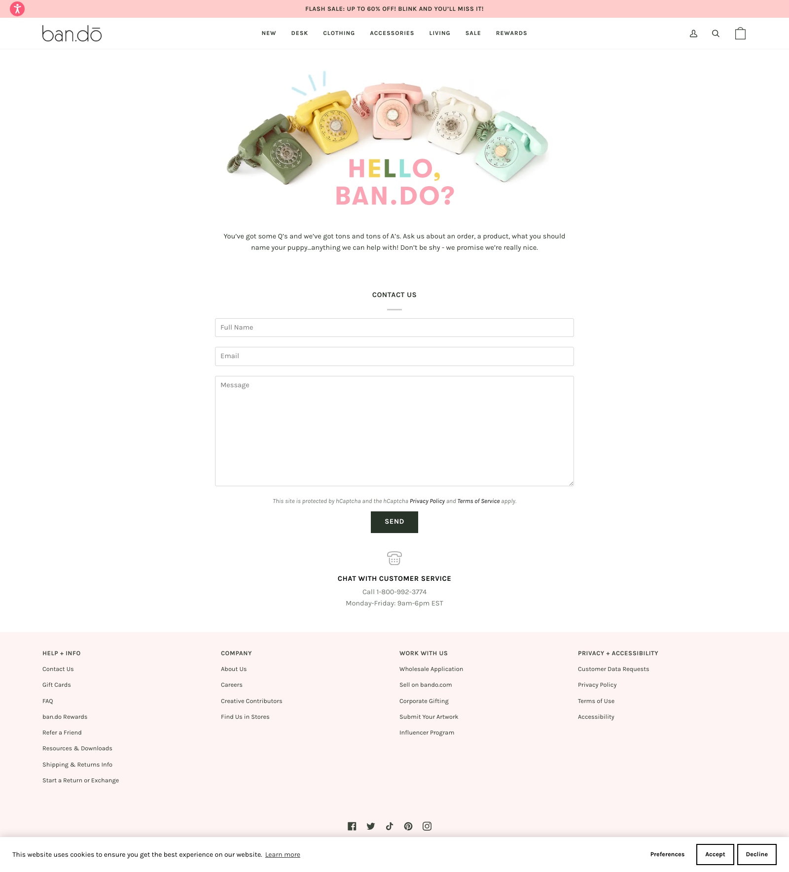 Bando contact Landing Page Example