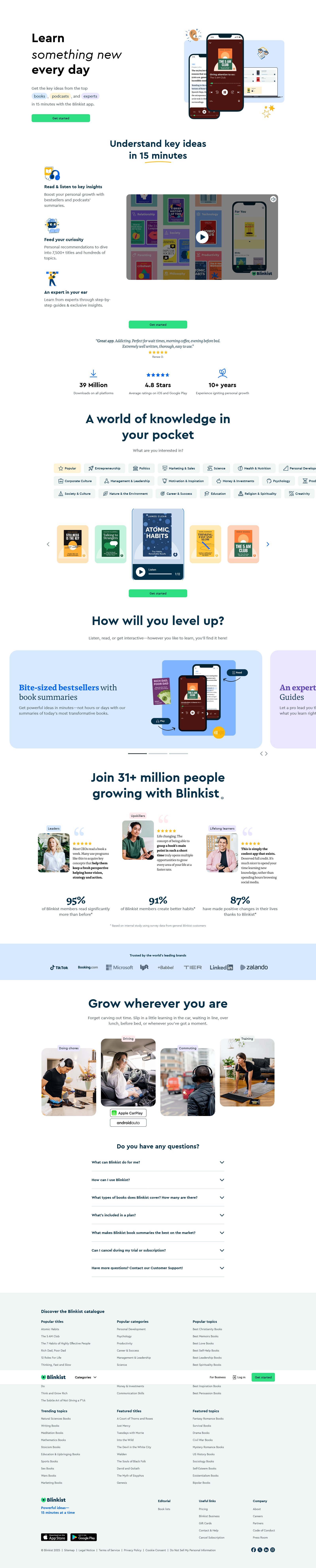 blinkist landing page example