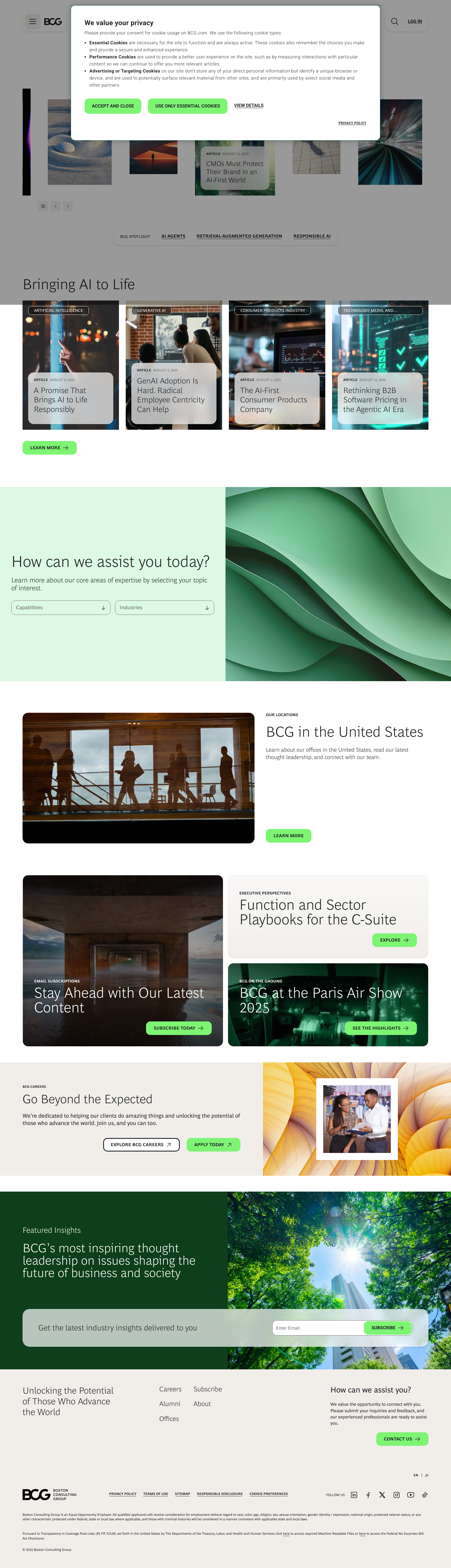 Boston Consulting Group Landing Page Example