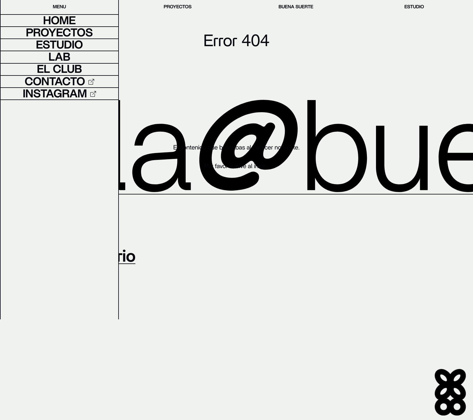 Buena Suerte 404 Not Found Landing Page Example