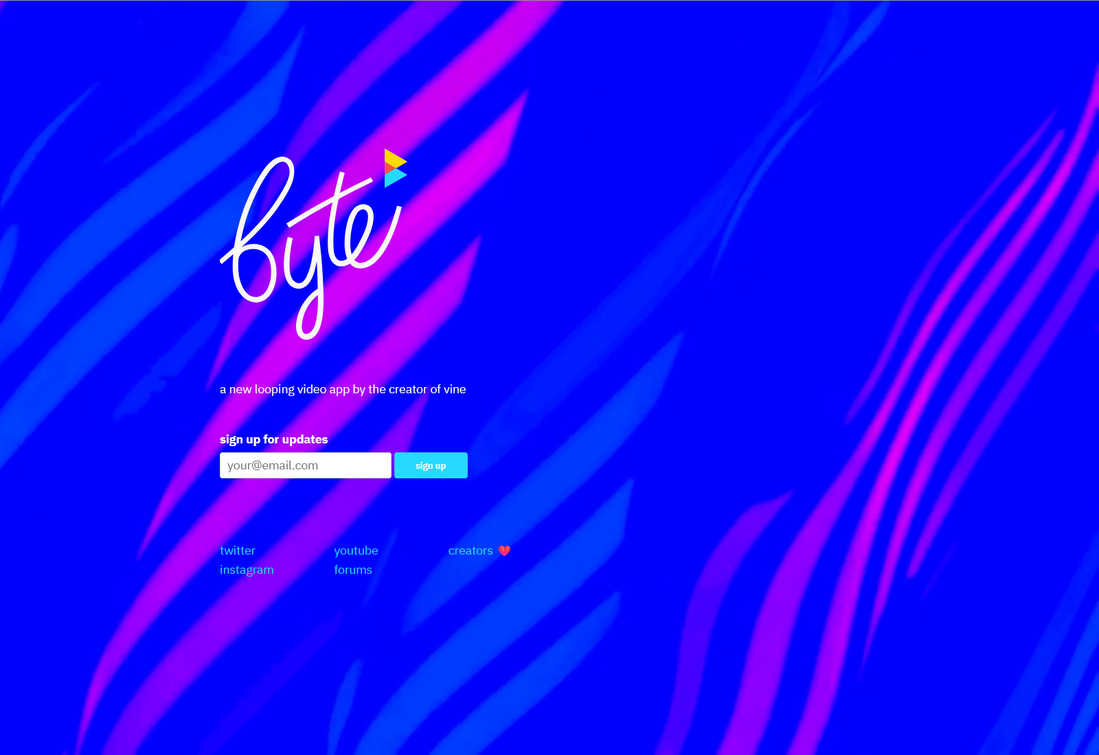 byte coming soon landing page example