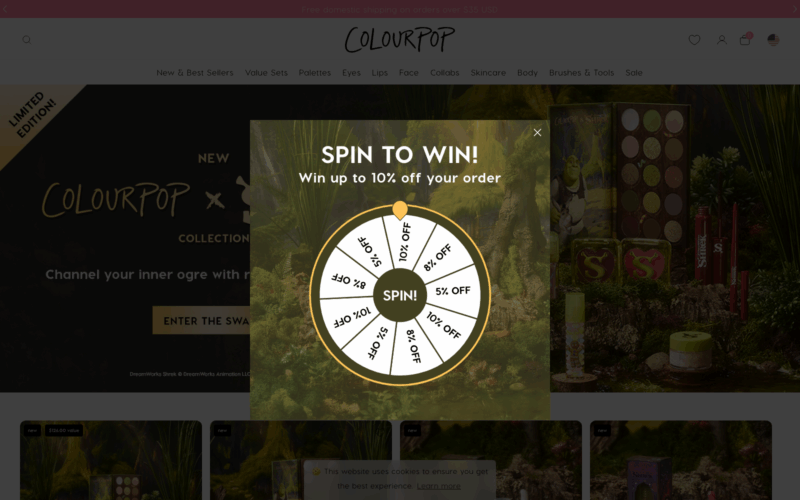 ColourPop Landing Page Example