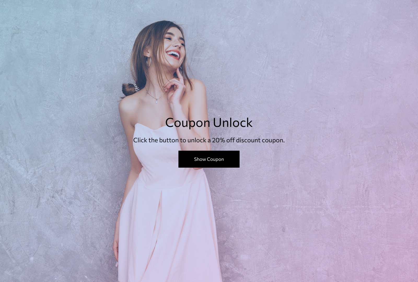 Coupon Unlock Template showing action completion fields and reward coupon button.