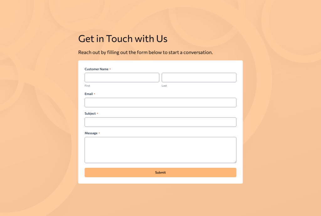 Customer Contact Form Template – Woorise