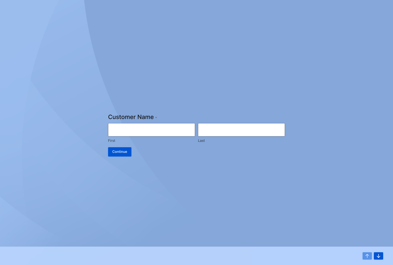 Customer Needs Survey Template with fields for questions and submit button.