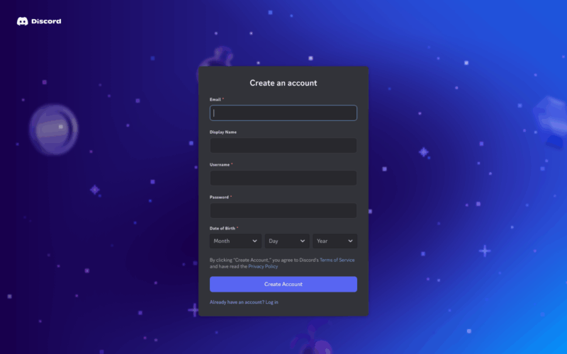 Discord Signup Landing Page Example