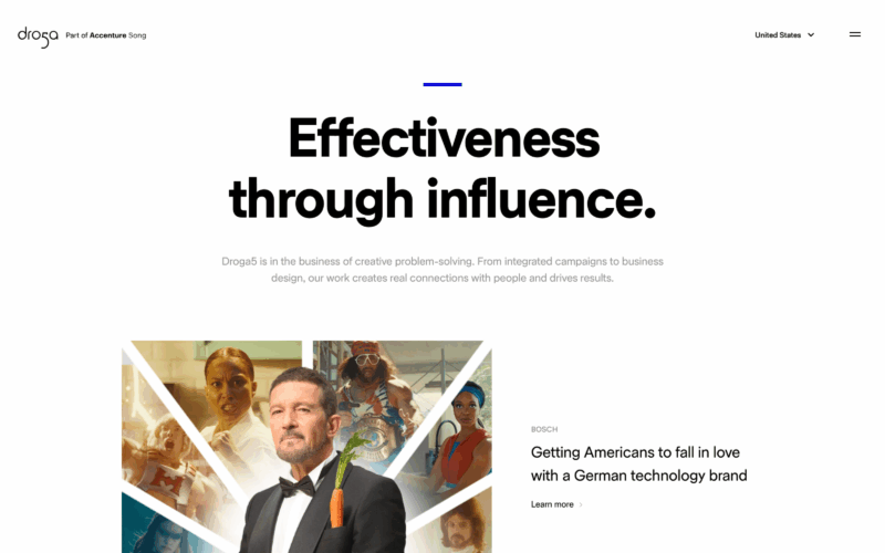 Droga5 Landing Page Example