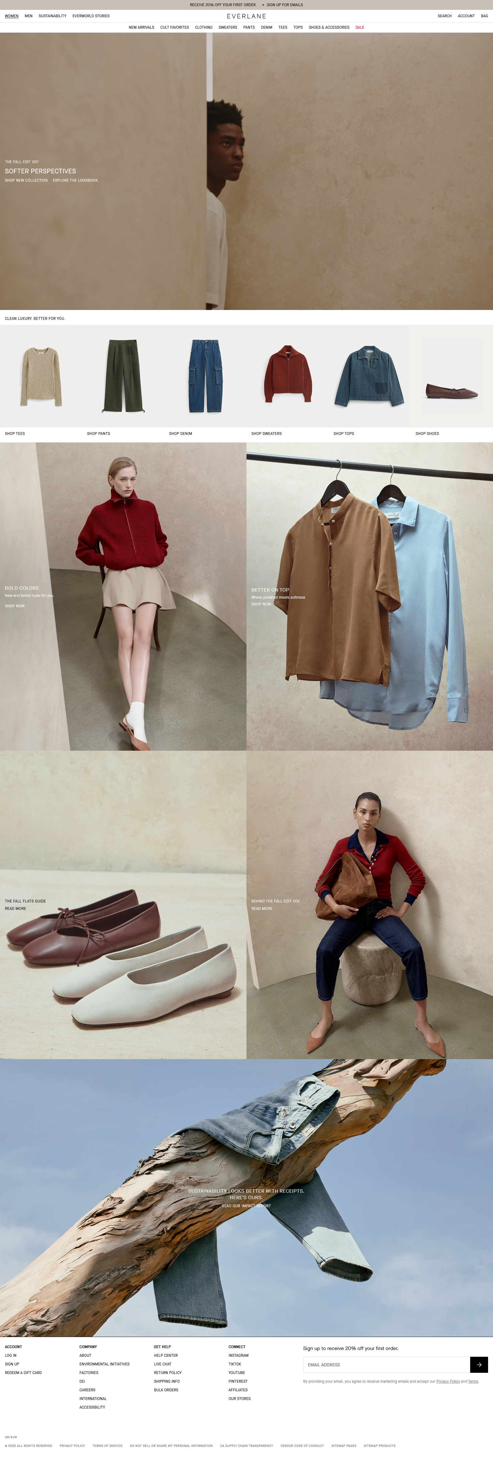 everlane landing page example