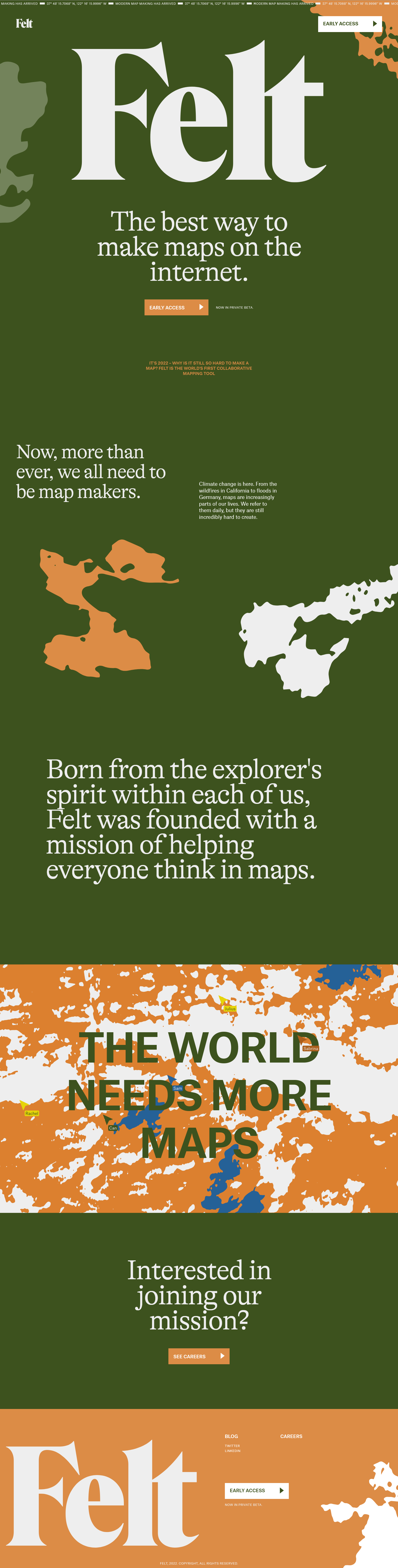 felt coming soon landing page example