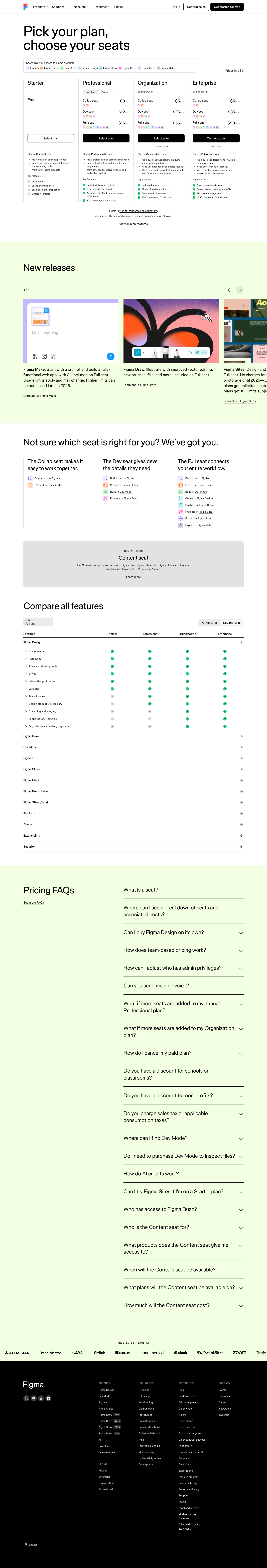 Figma Pricing Landing Page Example