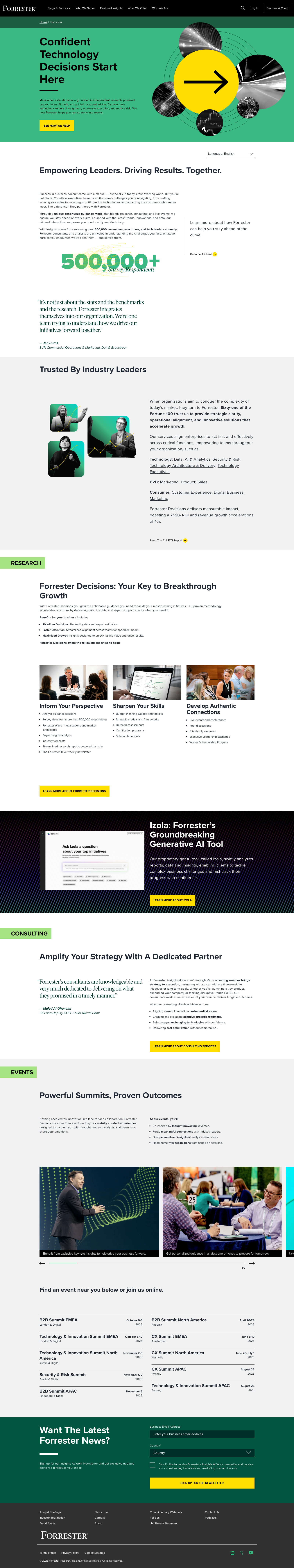 Forrester Landing Page Example