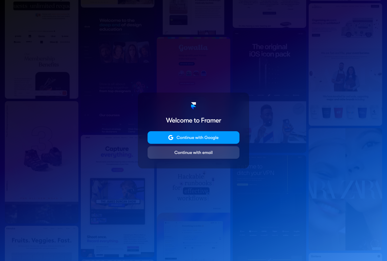 Framer Signup Landing Page Example