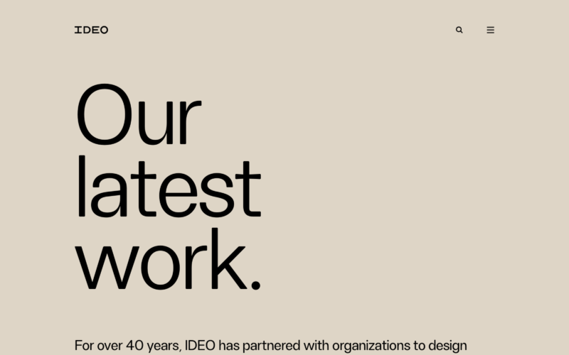 IDEO Landing Page Example