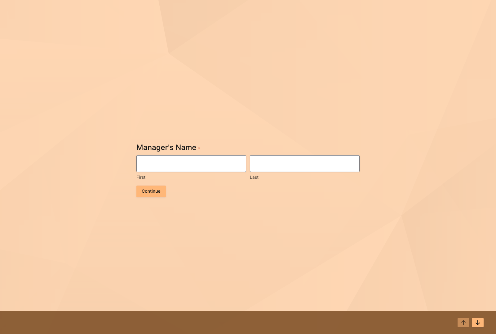 Leadership Style Questionnaire Template showing editable fields and submit button.