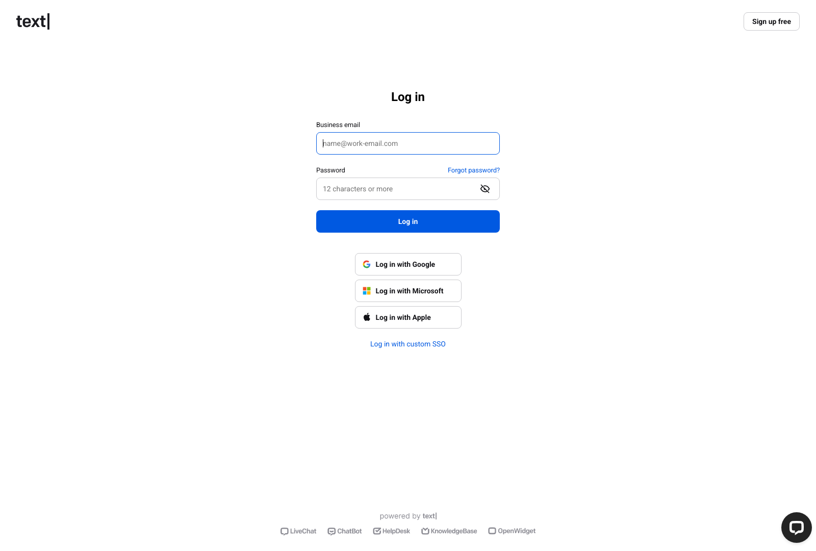 LiveChat Signup Landing Page Example