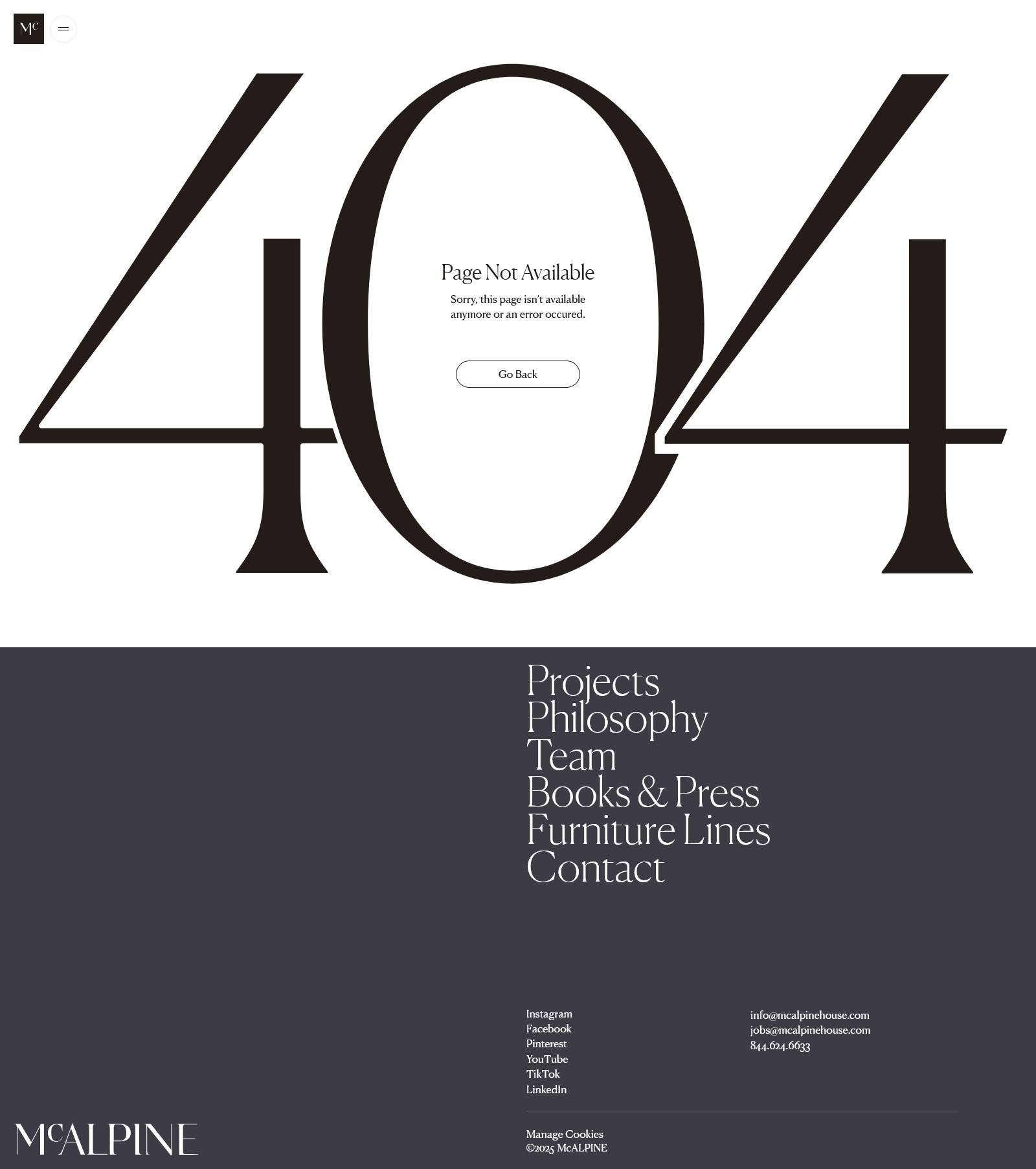 mcalpine house 404 not found landing page example