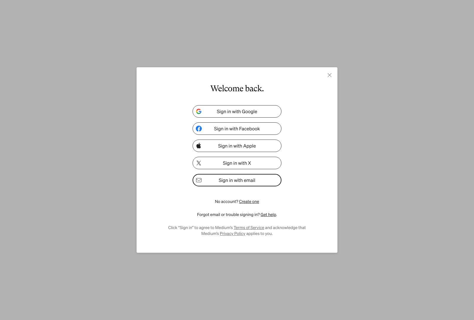 Medium Landing Page Example