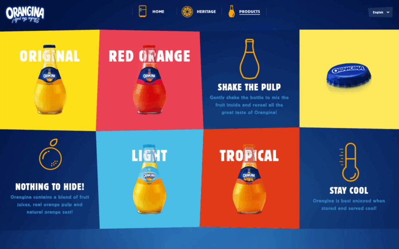 orangina landing page example