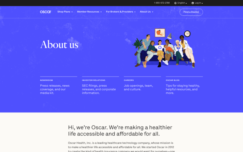 Oscar about Landing Page Example
