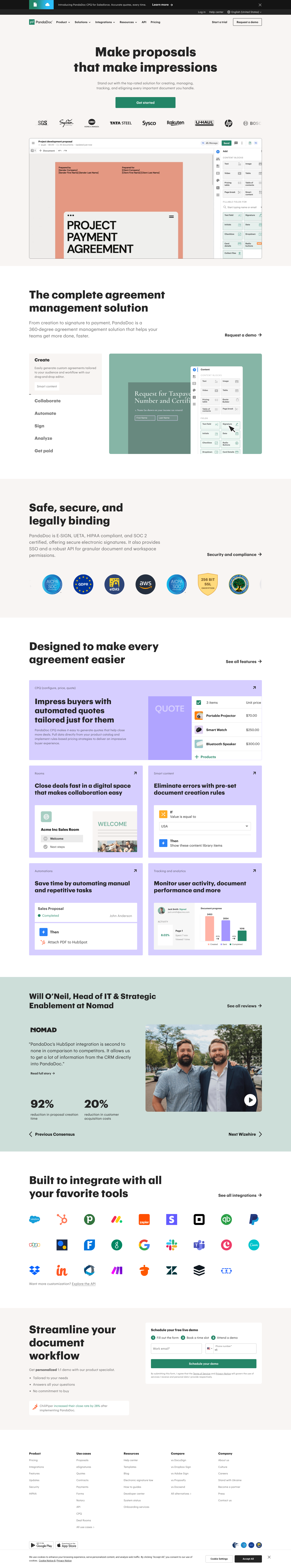 PandaDoc Landing Page Example