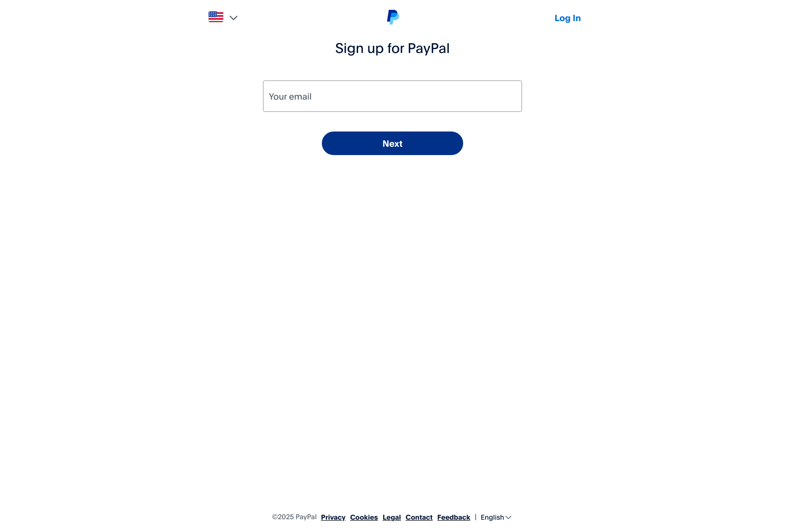PayPal Signup Landing Page Example