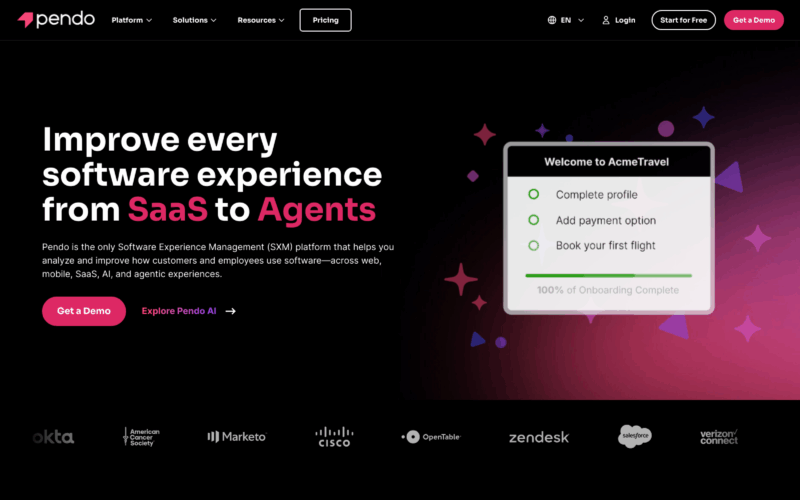 Pendo Landing Page Example