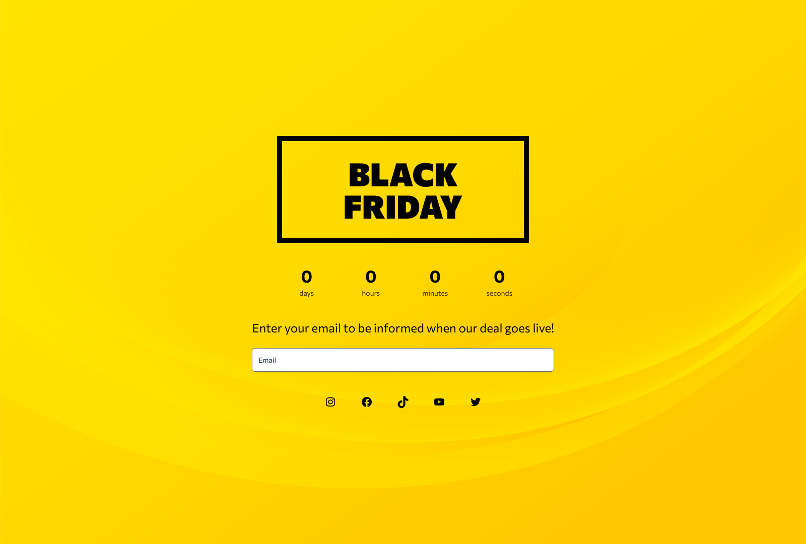 Pre Black Friday Sign Up Template with email field and submit button.