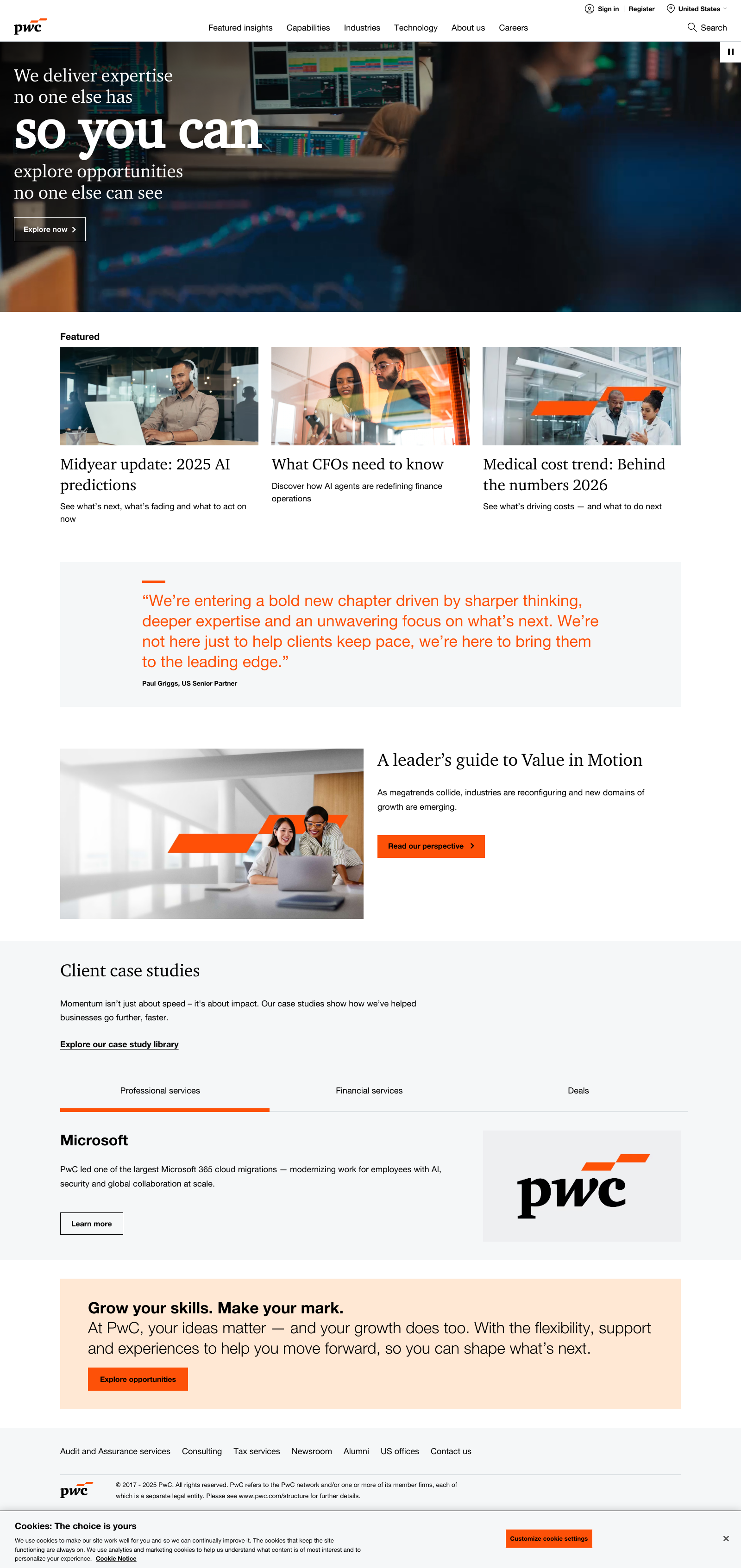 PwC Landing Page Example